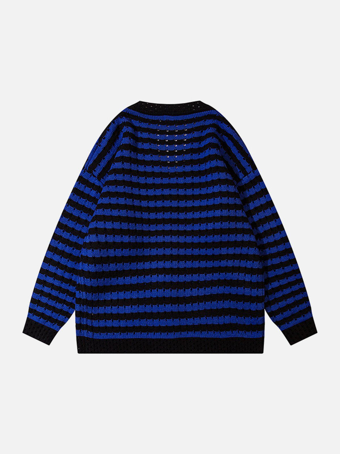 Helmiss - Stripe Clashing Colors Cardigan- Streetwear Fashion - helmiss.com