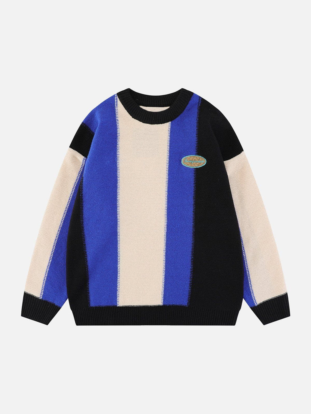 Helmiss - Stripe Clashing Colors Sweater- Streetwear Fashion - helmiss.com