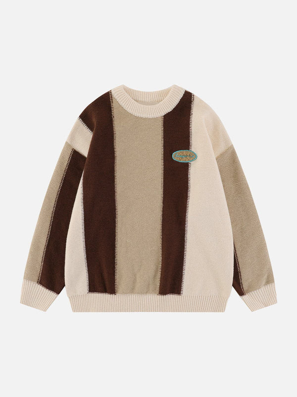 Helmiss - Stripe Clashing Colors Sweater- Streetwear Fashion - helmiss.com