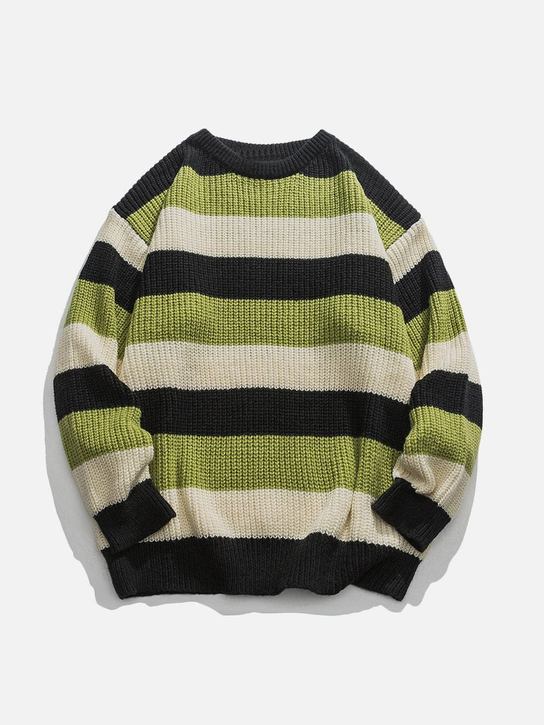 Helmiss - Stripe Patchwork Sweater- Streetwear Fashion - helmiss.com