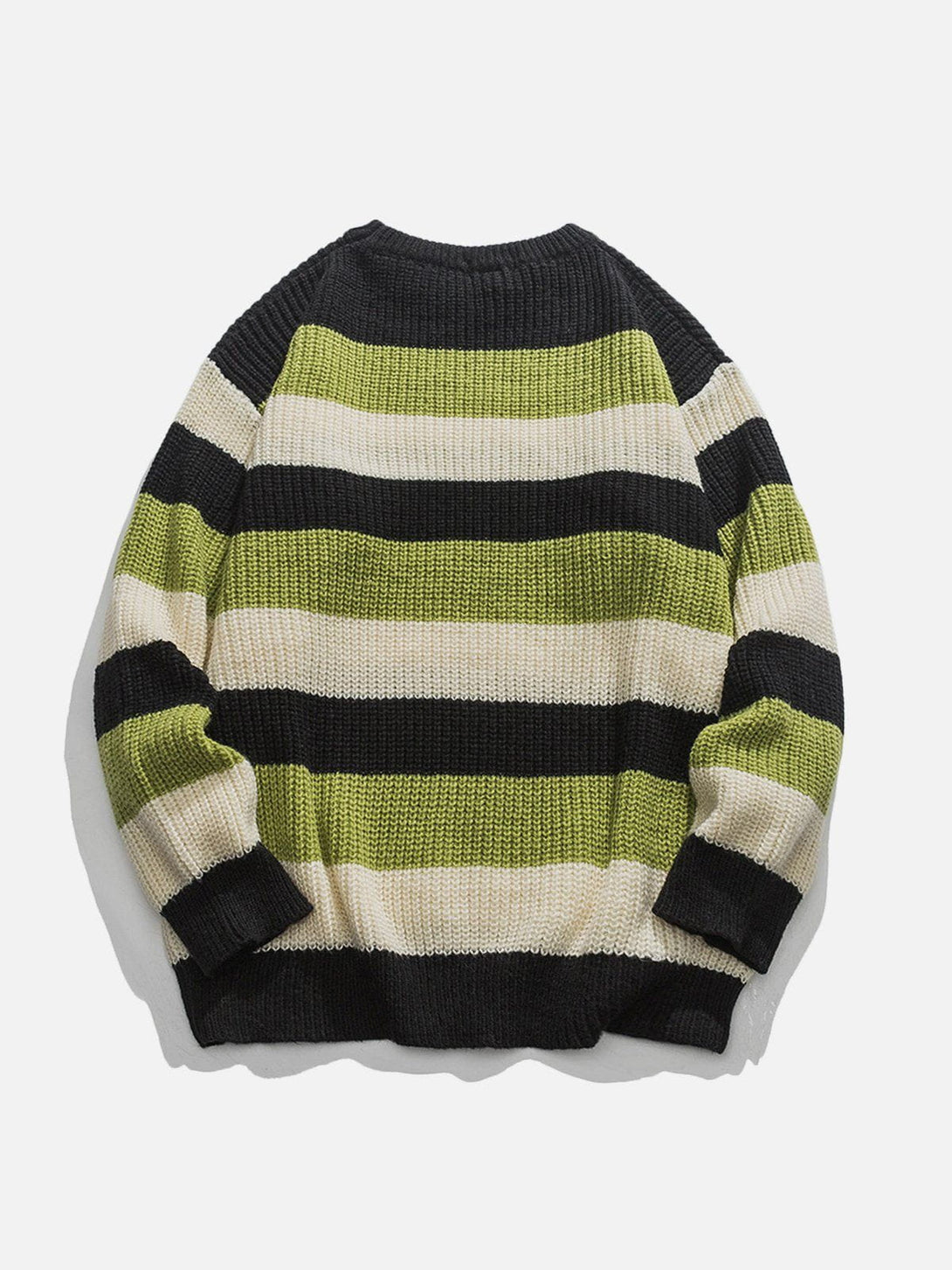 Helmiss - Stripe Patchwork Sweater- Streetwear Fashion - helmiss.com