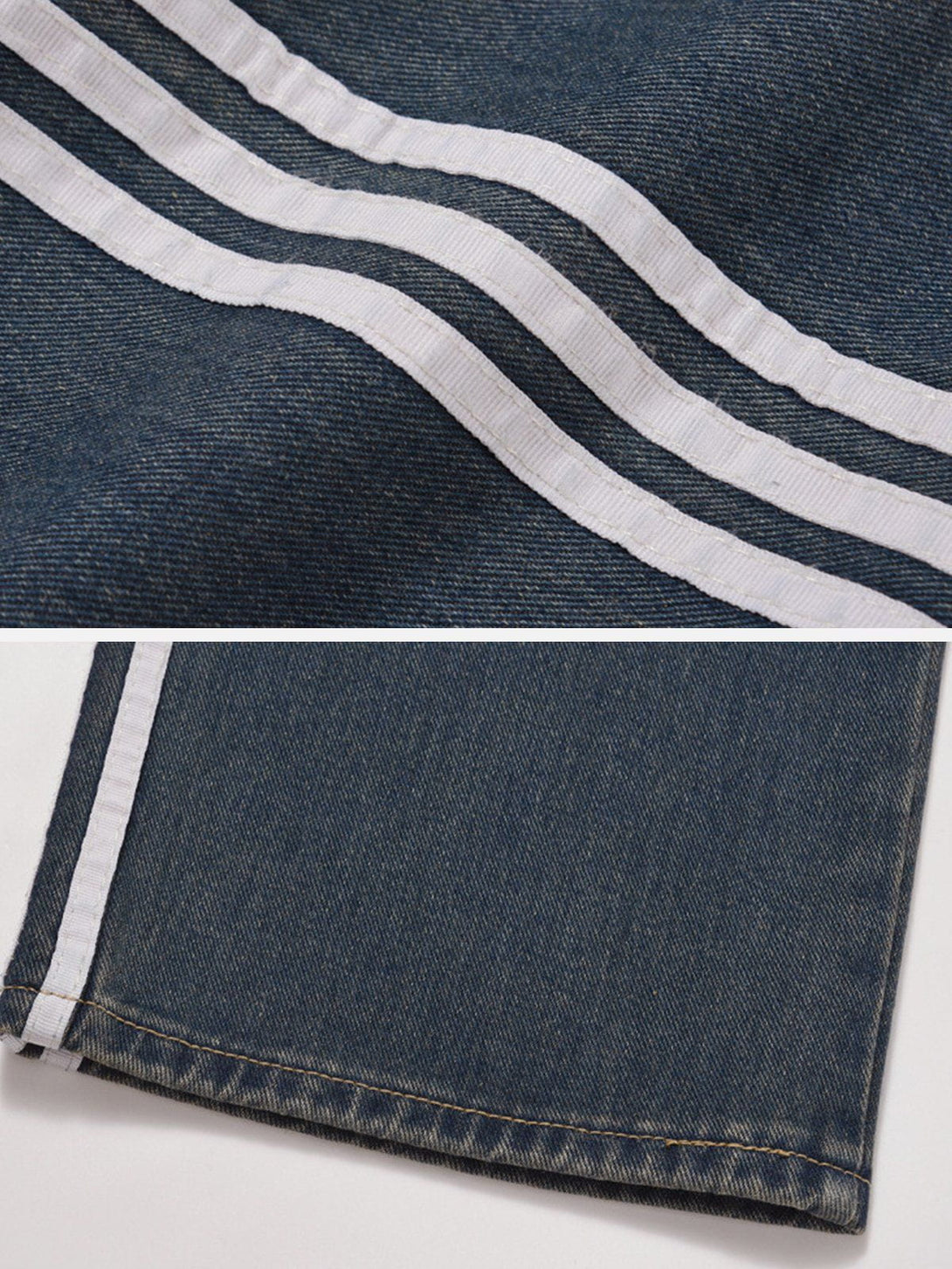 Helmiss - Stripe Washed Jeans- Streetwear Fashion - helmiss.com