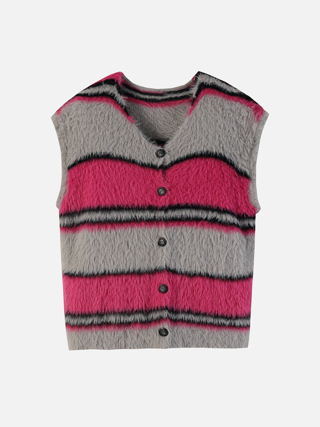 Helmiss - Striped Detachable Sleeve Cardigan- Streetwear Fashion - helmiss.com