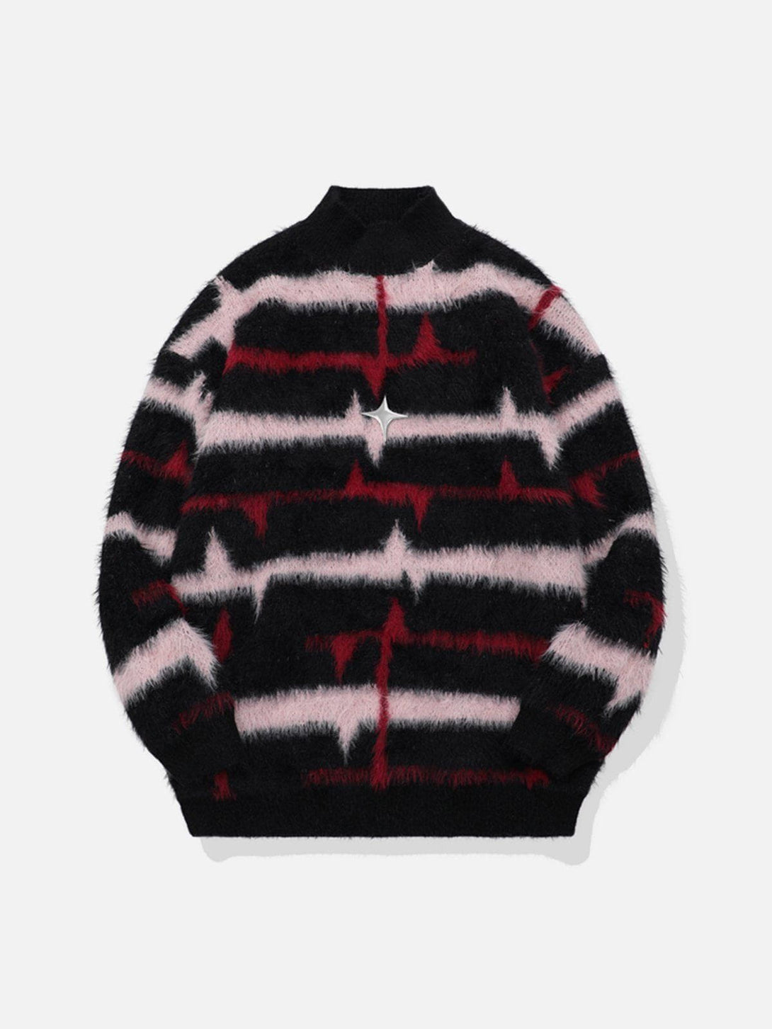 Helmiss - Striped Metal Trim Sweater- Streetwear Fashion - helmiss.com