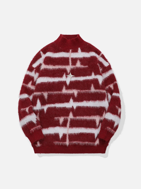 Helmiss - Striped Metal Trim Sweater- Streetwear Fashion - helmiss.com