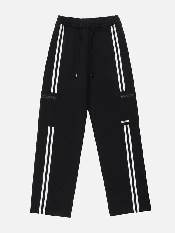 Helmiss - Striped Side Pockets Sweatpants- Streetwear Fashion - helmiss.com