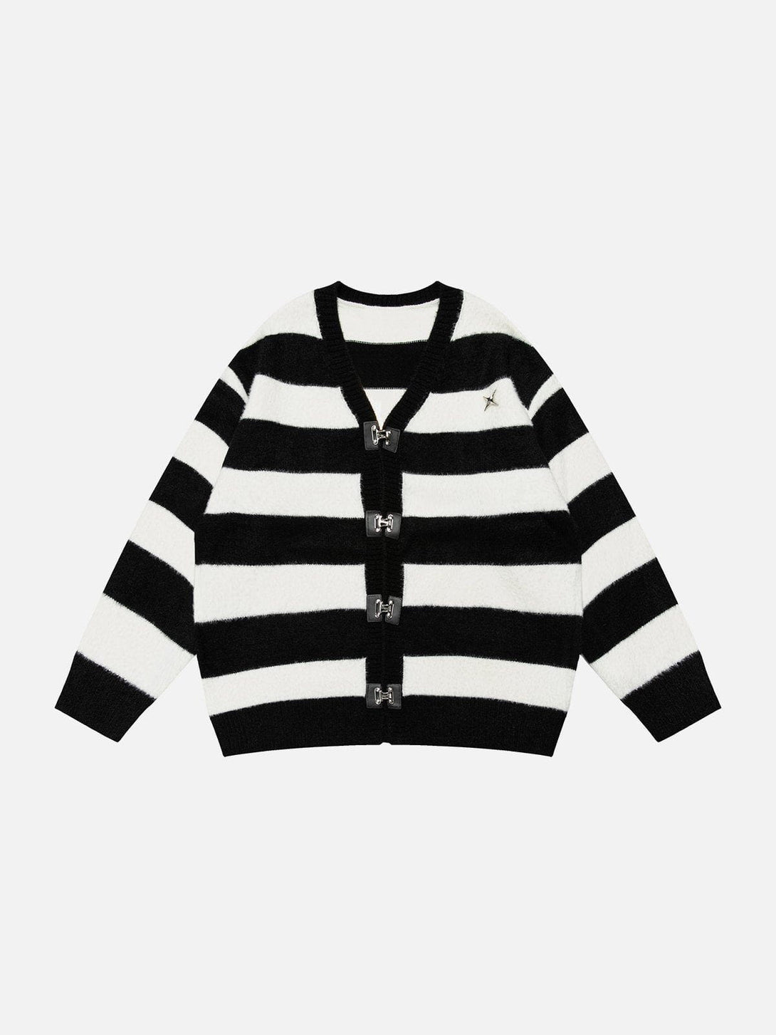 Helmiss - Stripes Mohair Cardigan- Streetwear Fashion - helmiss.com