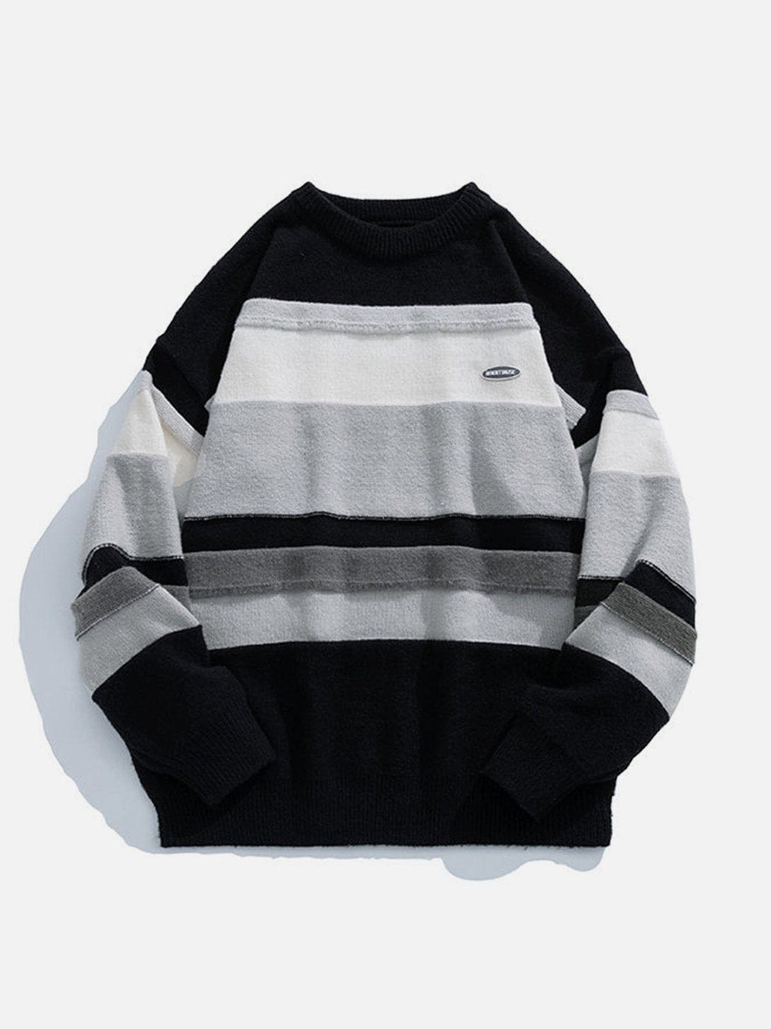 Helmiss - Stripes Splicing Sweater- Streetwear Fashion - helmiss.com