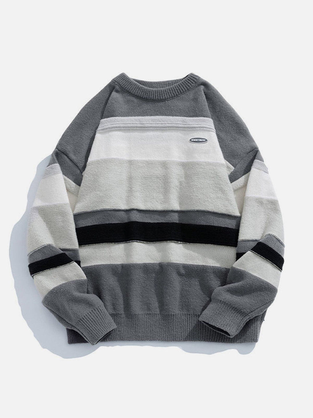 Helmiss - Stripes Splicing Sweater- Streetwear Fashion - helmiss.com