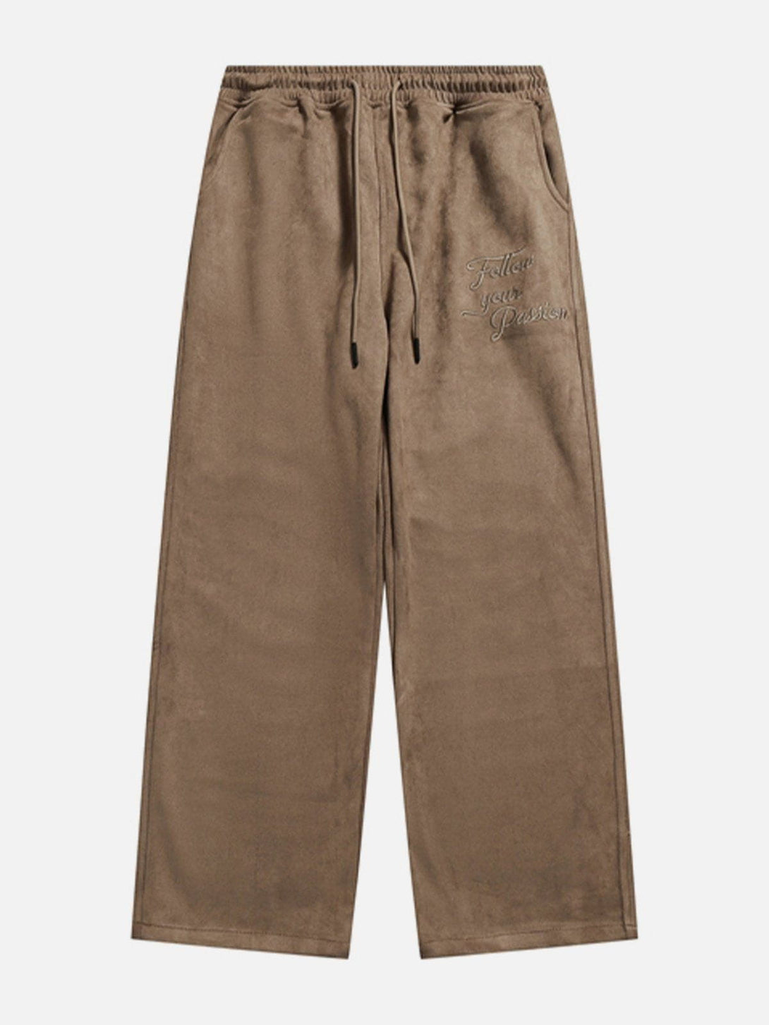 Helmiss - Suede Drawstring Pants- Streetwear Fashion - helmiss.com