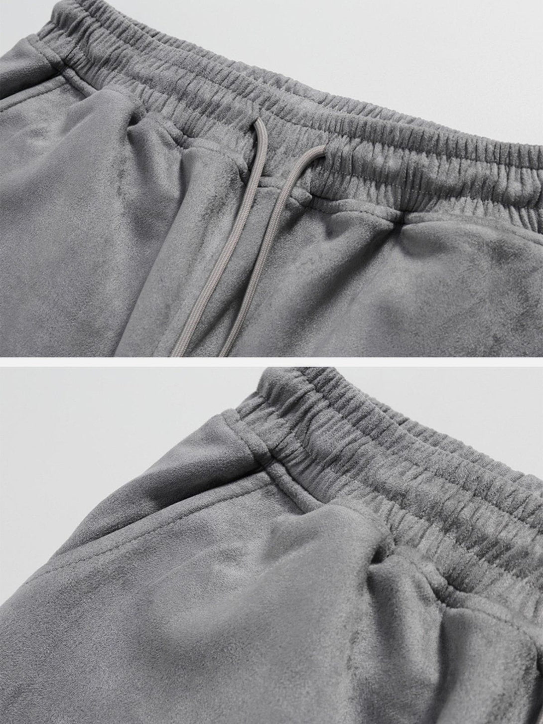 Helmiss - Suede Drawstring Pants- Streetwear Fashion - helmiss.com