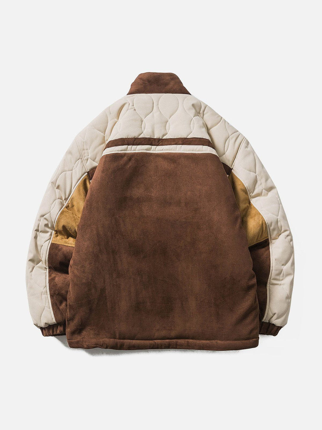 Helmiss - Suede Patchwork Winter Coat- Streetwear Fashion - helmiss.com