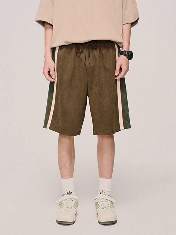 Helmiss - Suede Side Stripes Shorts- Streetwear Fashion - helmiss.com