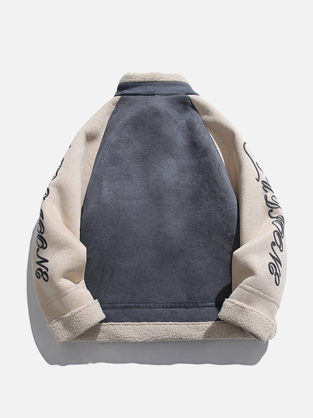 Helmiss - Suede Stand Collar Lambswool Liner Winter Coat- Streetwear Fashion - helmiss.com