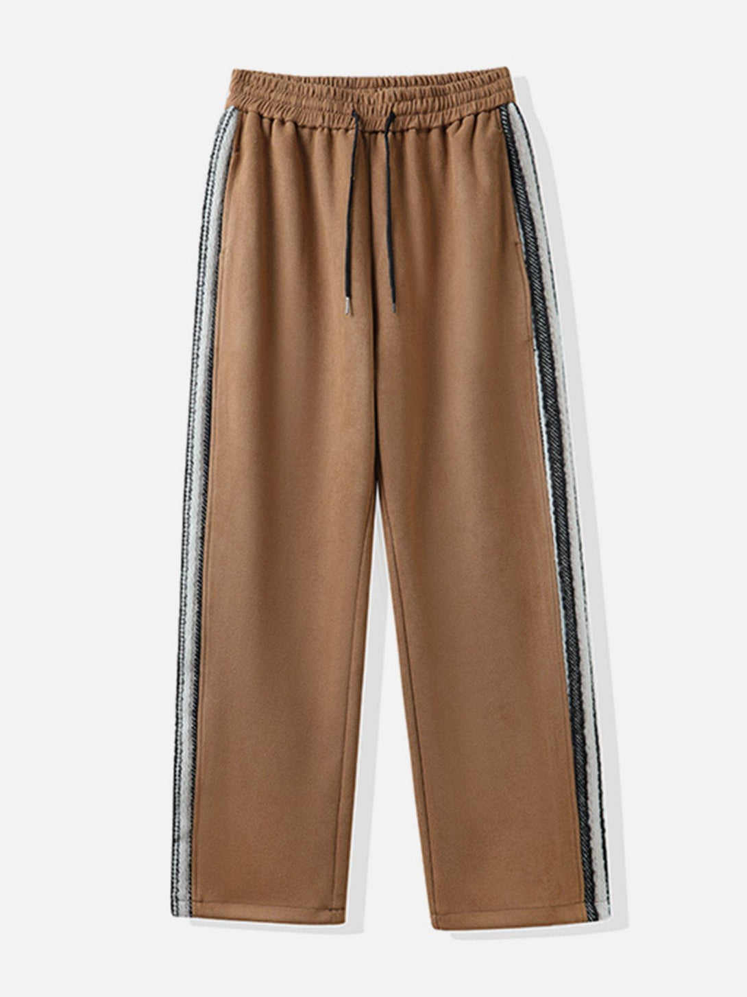 Helmiss - Suede Wool Knit Patchwork Pants- Streetwear Fashion - helmiss.com