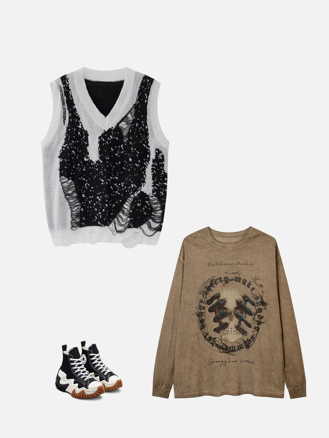 Helmiss - "Tangle" Color Mixing Knit Sweater Vest- Streetwear Fashion - helmiss.com