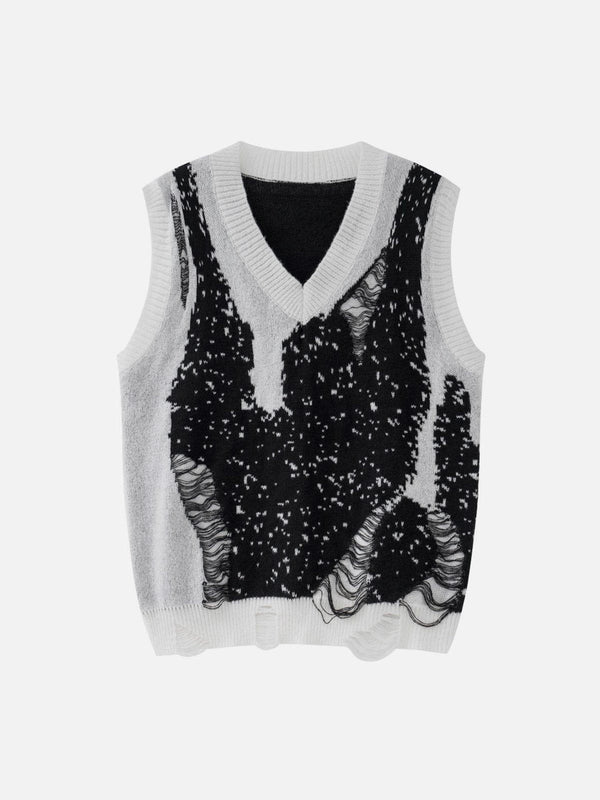 Helmiss - "Tangle" Color Mixing Knit Sweater Vest- Streetwear Fashion - helmiss.com