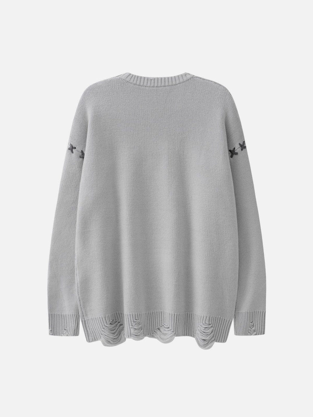 Helmiss - Tassel Letter Jacquard Sweater- Streetwear Fashion - helmiss.com