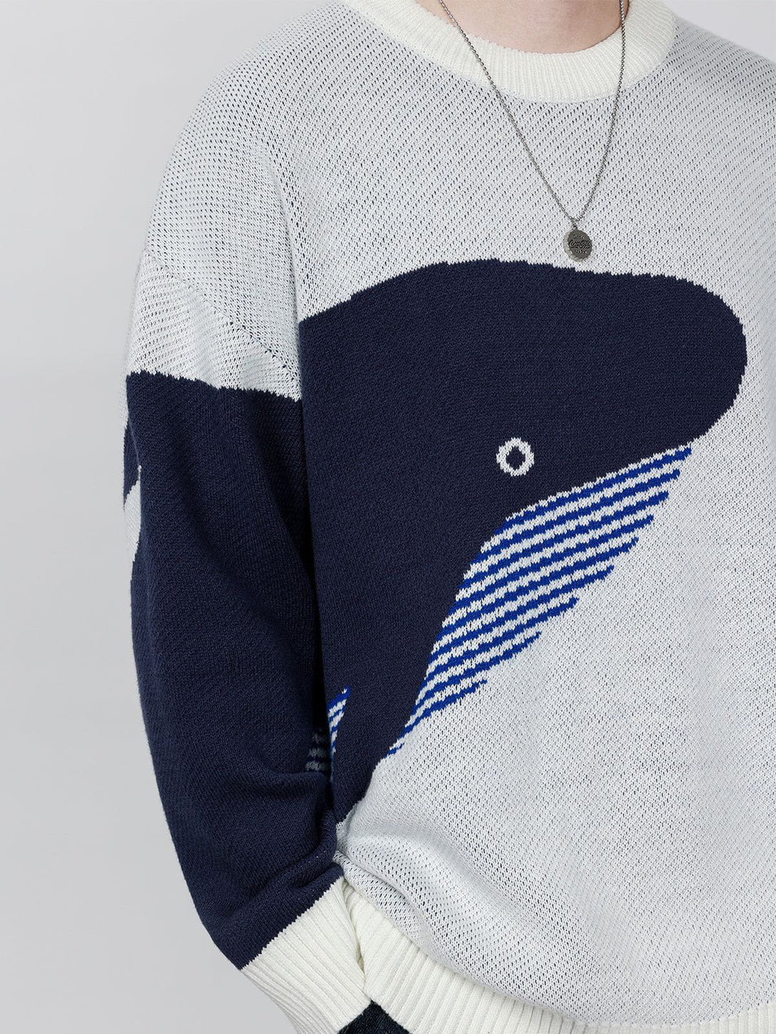 Helmiss - "The Loneliest Whale" Knit Sweater- Streetwear Fashion - helmiss.com