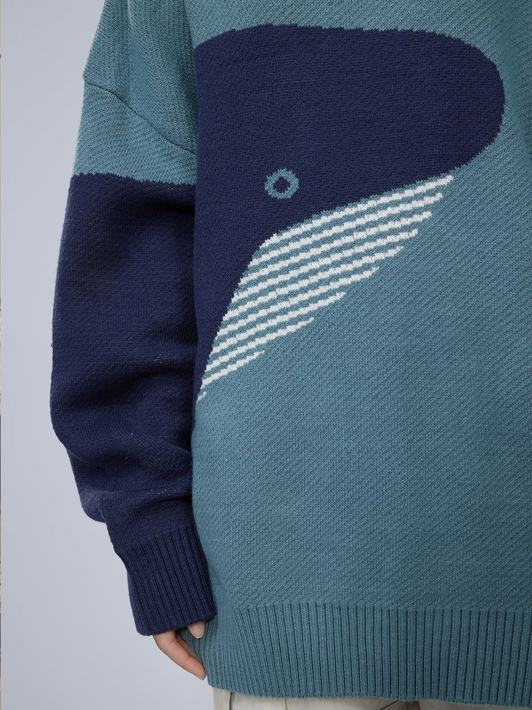 Helmiss - "The Loneliest Whale" Knit Sweater- Streetwear Fashion - helmiss.com