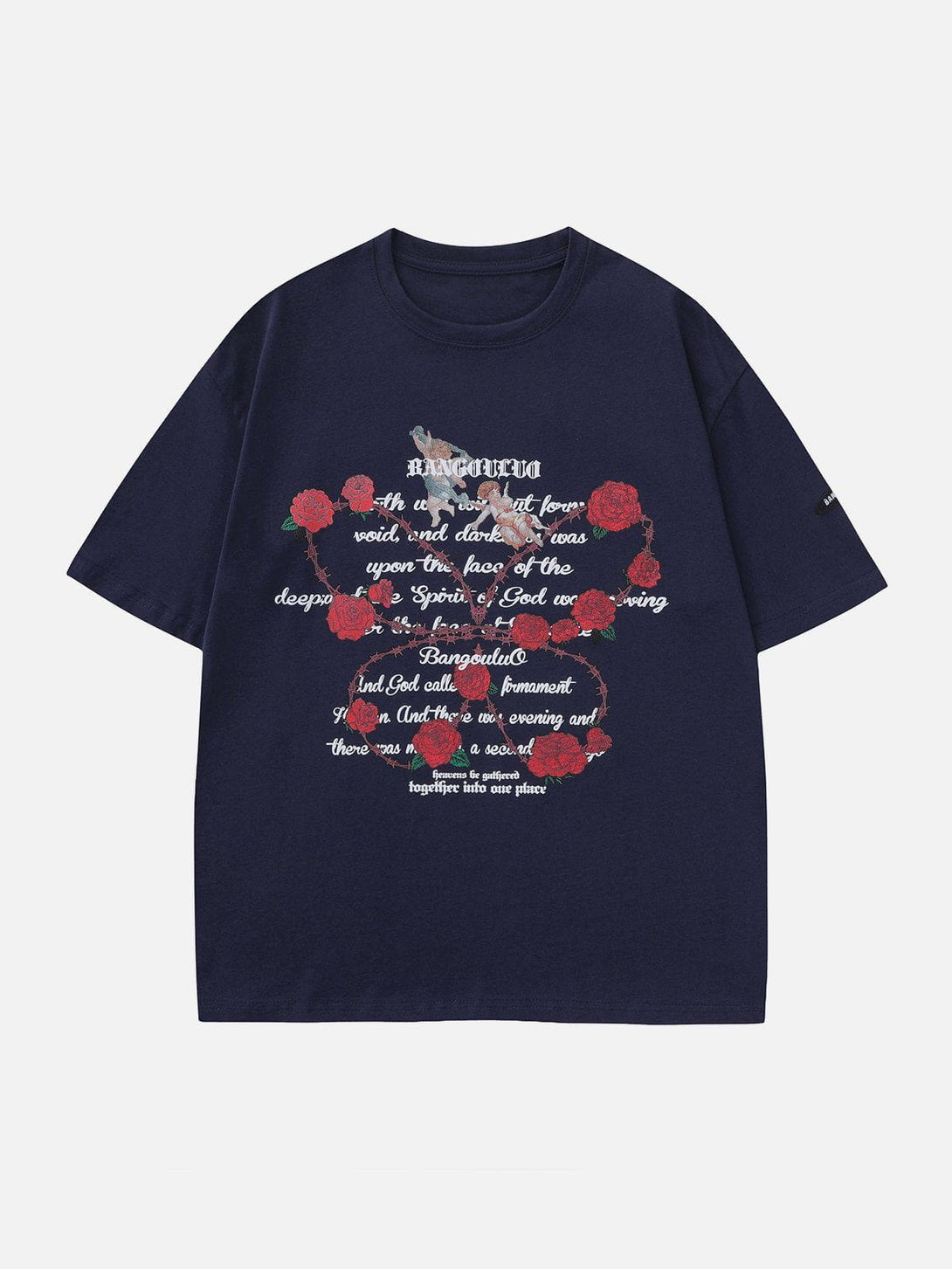 Helmiss - Thorn Rose Letter Print Tee- Streetwear Fashion - helmiss.com