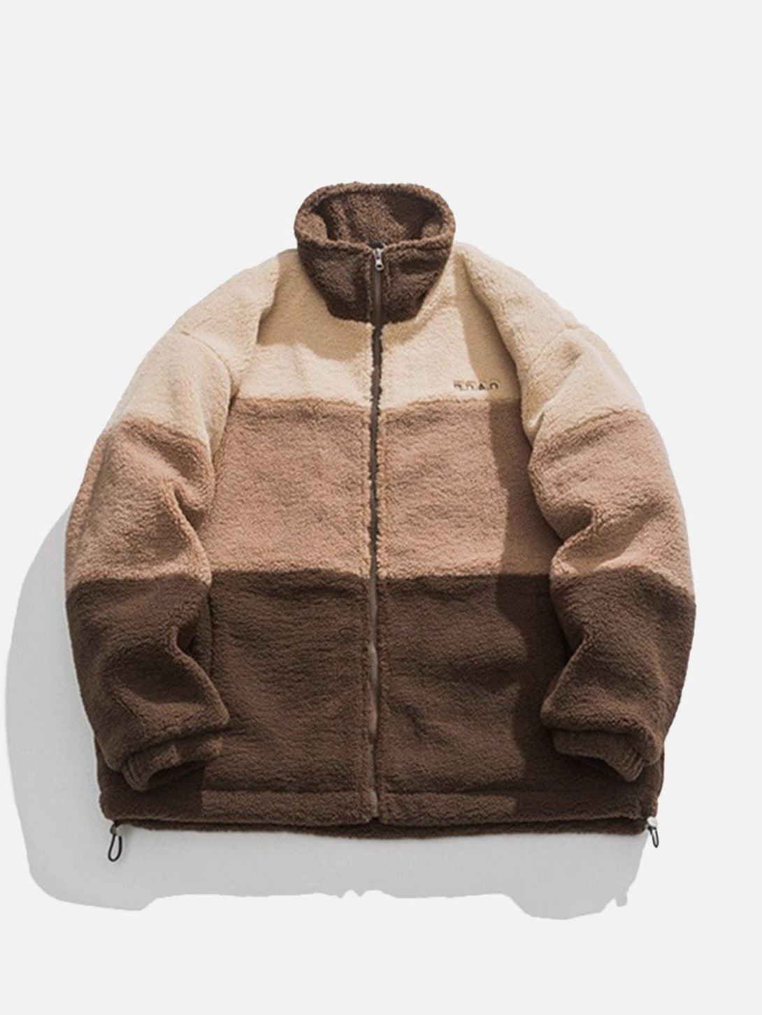 Helmiss - Three-color Patchwork Sherpa Winter Coat- Streetwear Fashion - helmiss.com