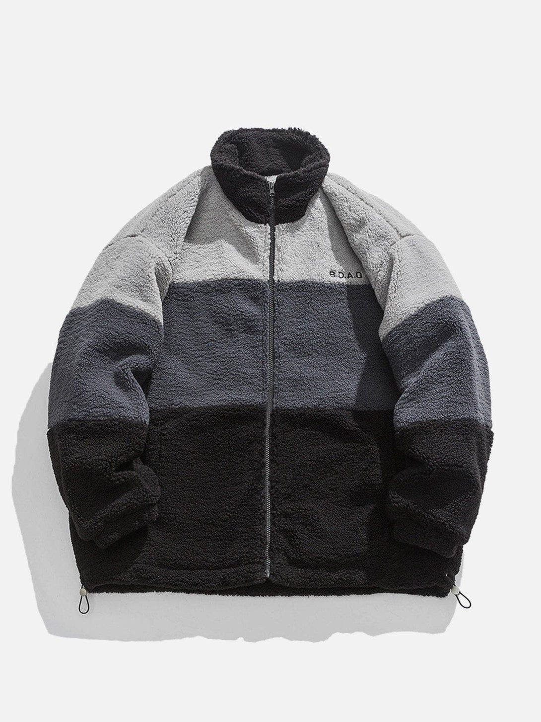 Helmiss - Three-color Patchwork Sherpa Winter Coat- Streetwear Fashion - helmiss.com