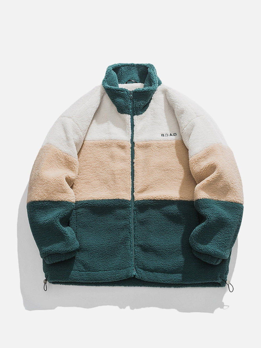 Helmiss - Three-color Patchwork Sherpa Winter Coat- Streetwear Fashion - helmiss.com