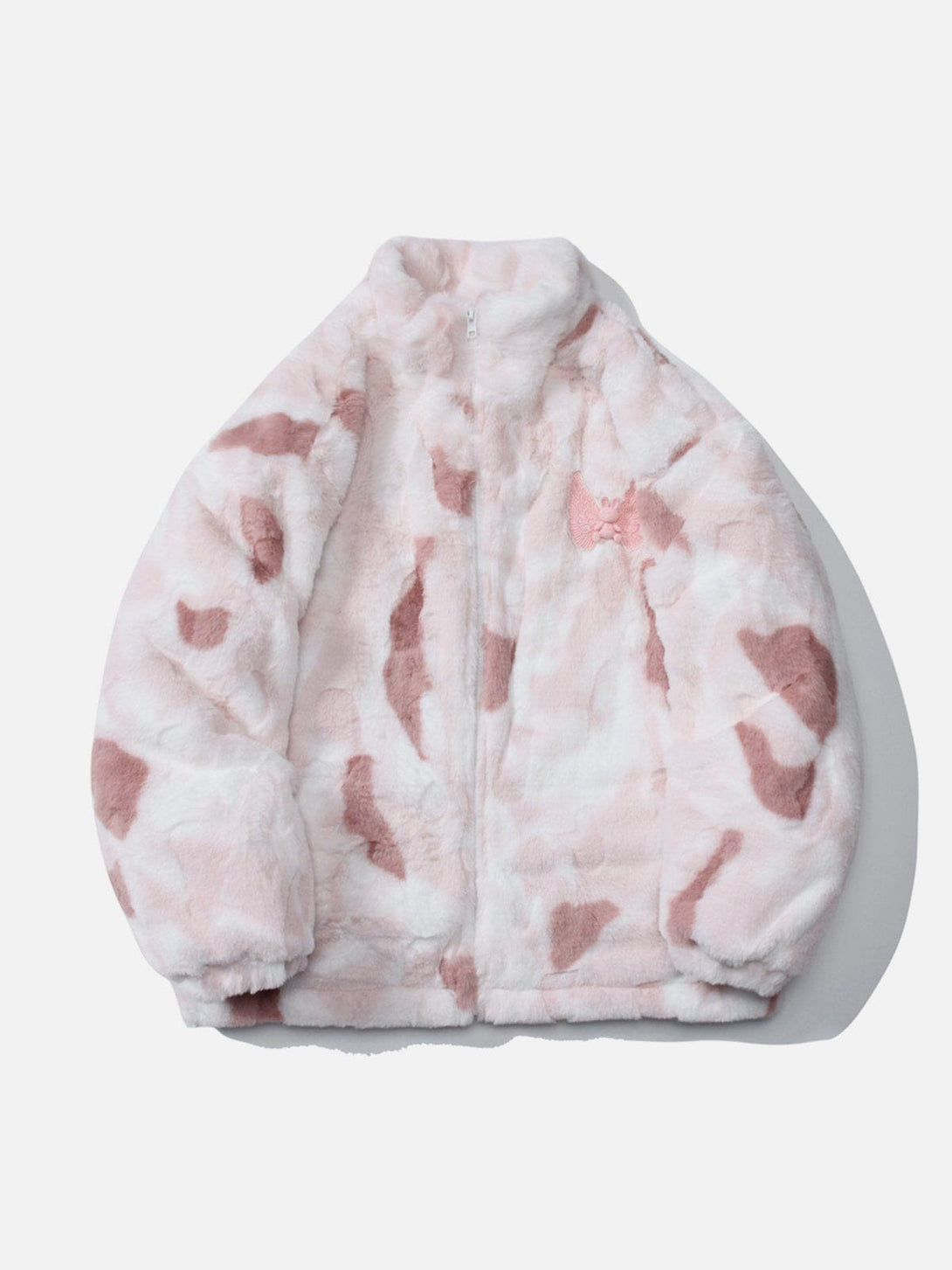 Helmiss - Tie Dye Angel Bunny Label Sherpa Coat- Streetwear Fashion - helmiss.com