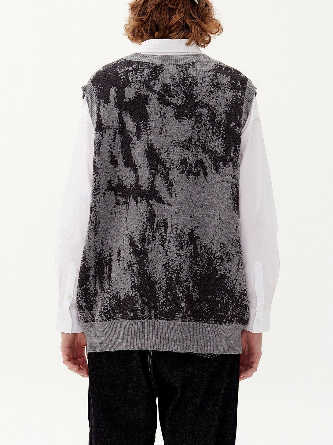 Helmiss - Tie Dye Jacquard Sweater Vest- Streetwear Fashion - helmiss.com