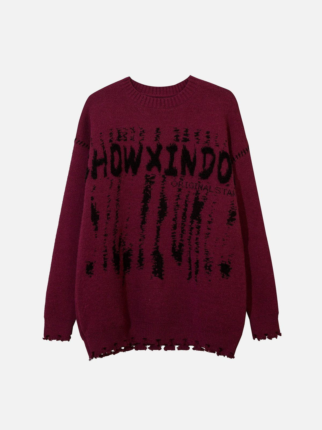 Helmiss - Tie Dye Letter Knit Sweater- Streetwear Fashion - helmiss.com