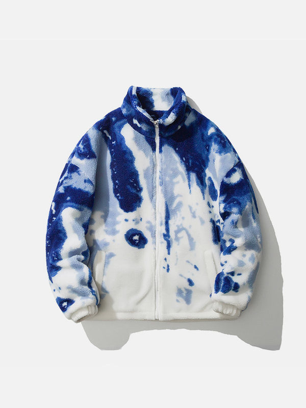 Helmiss - Tie Dye Sherpa Coat- Streetwear Fashion - helmiss.com