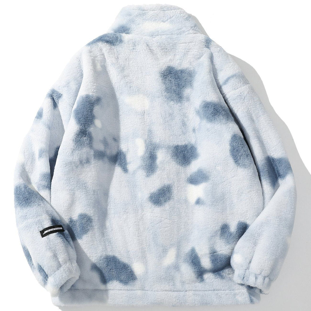 Helmiss - Tie Dye Sherpa Winter Coat- Streetwear Fashion - helmiss.com