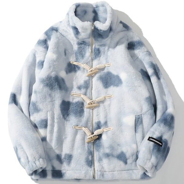 Helmiss - Tie Dye Sherpa Winter Coat- Streetwear Fashion - helmiss.com