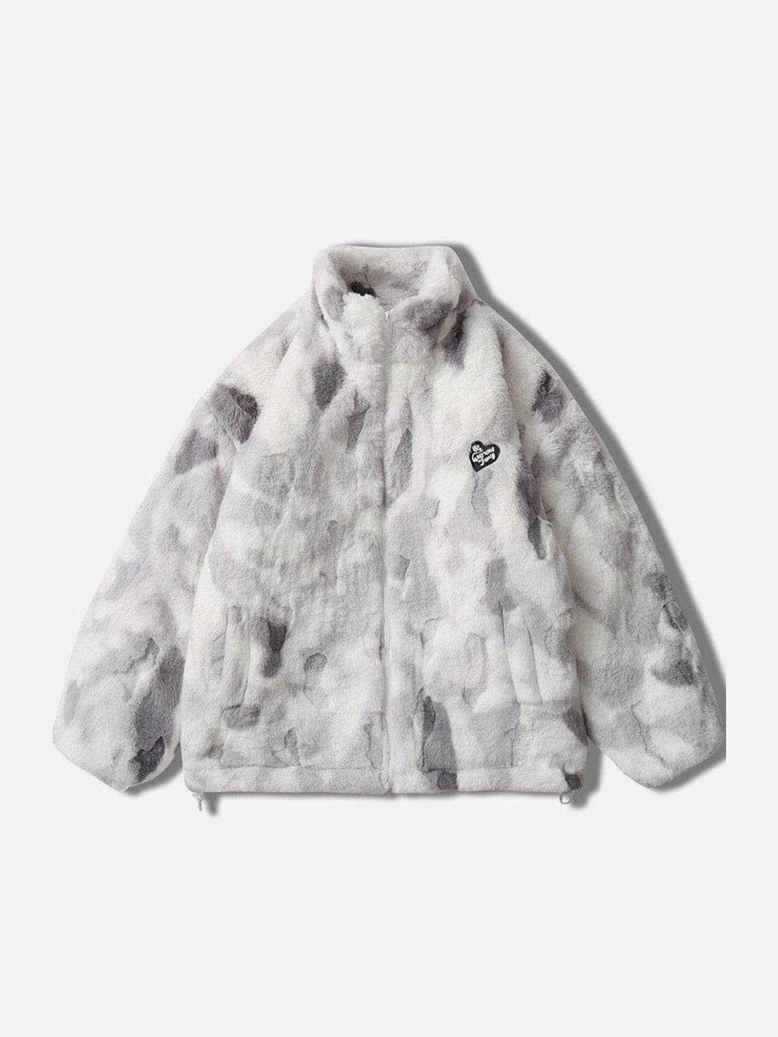 Helmiss - Tie-dye Heart Sherpa Coat- Streetwear Fashion - helmiss.com