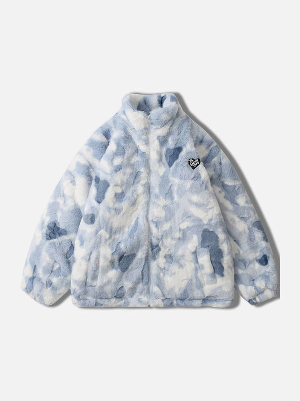 Helmiss - Tie-dye Heart Sherpa Coat- Streetwear Fashion - helmiss.com