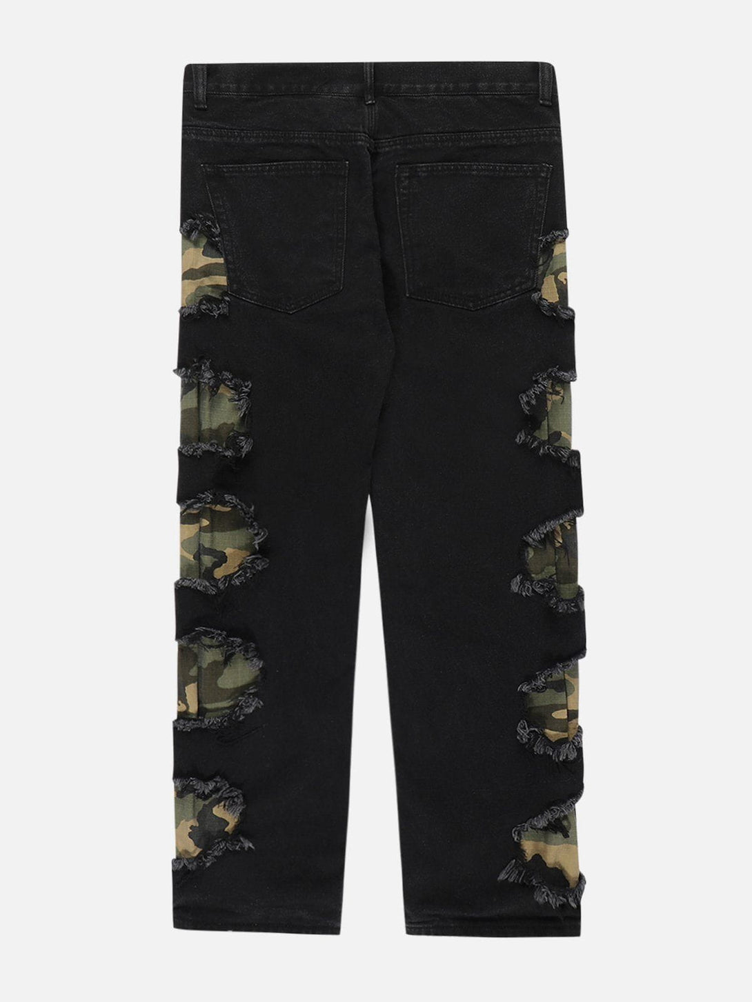 Helmiss - Torn Camouflage Patchwork Jeans- Streetwear Fashion - helmiss.com