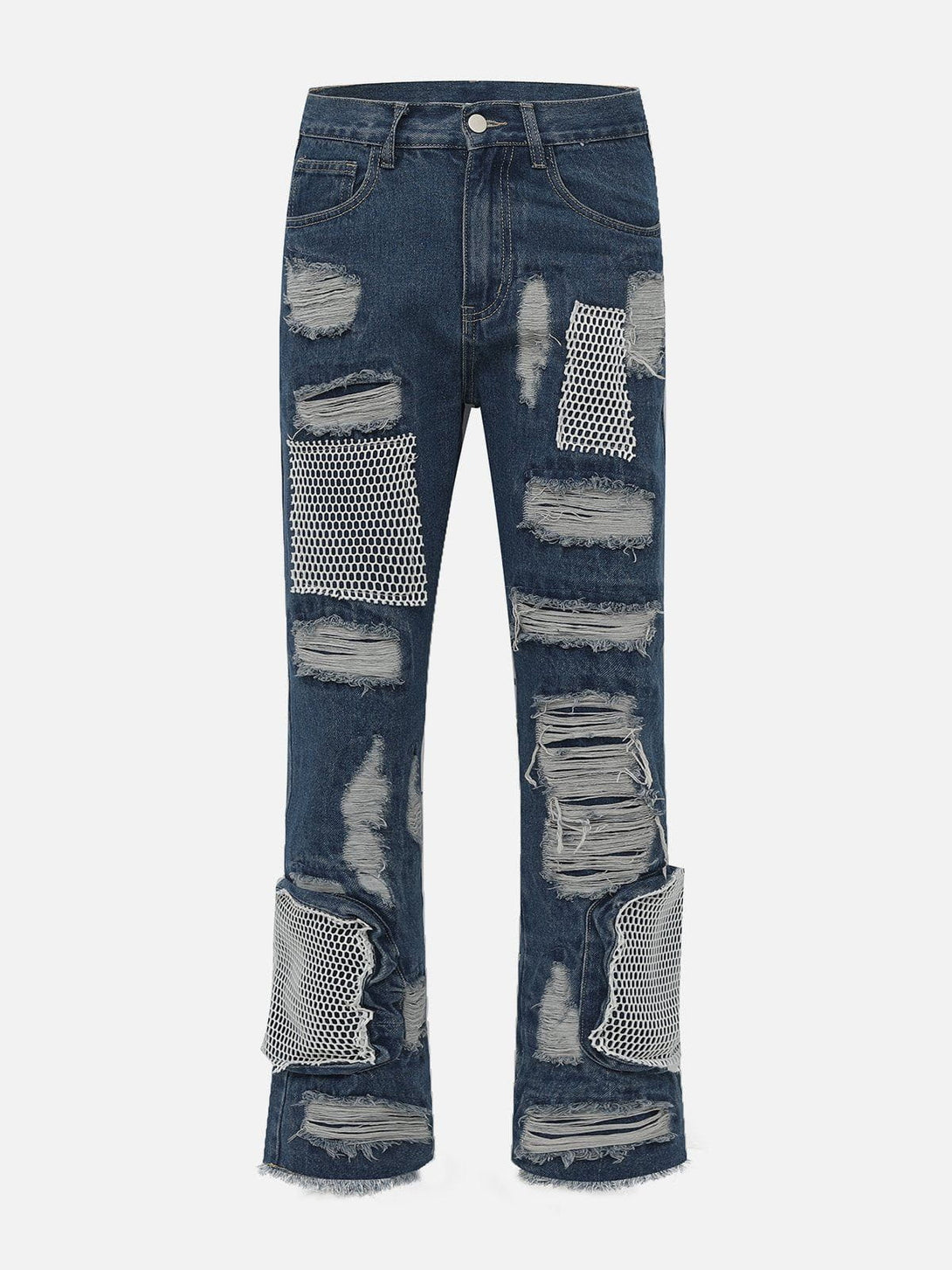 Helmiss - Torn Patchwork Jeans- Streetwear Fashion - helmiss.com