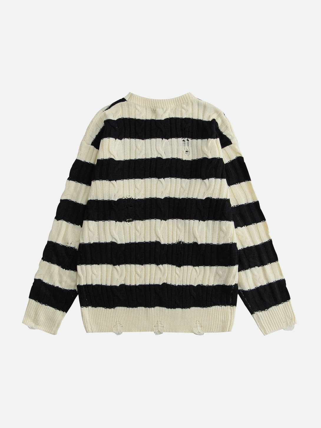 Helmiss - Torn Stripe Collision Color Sweater- Streetwear Fashion - helmiss.com