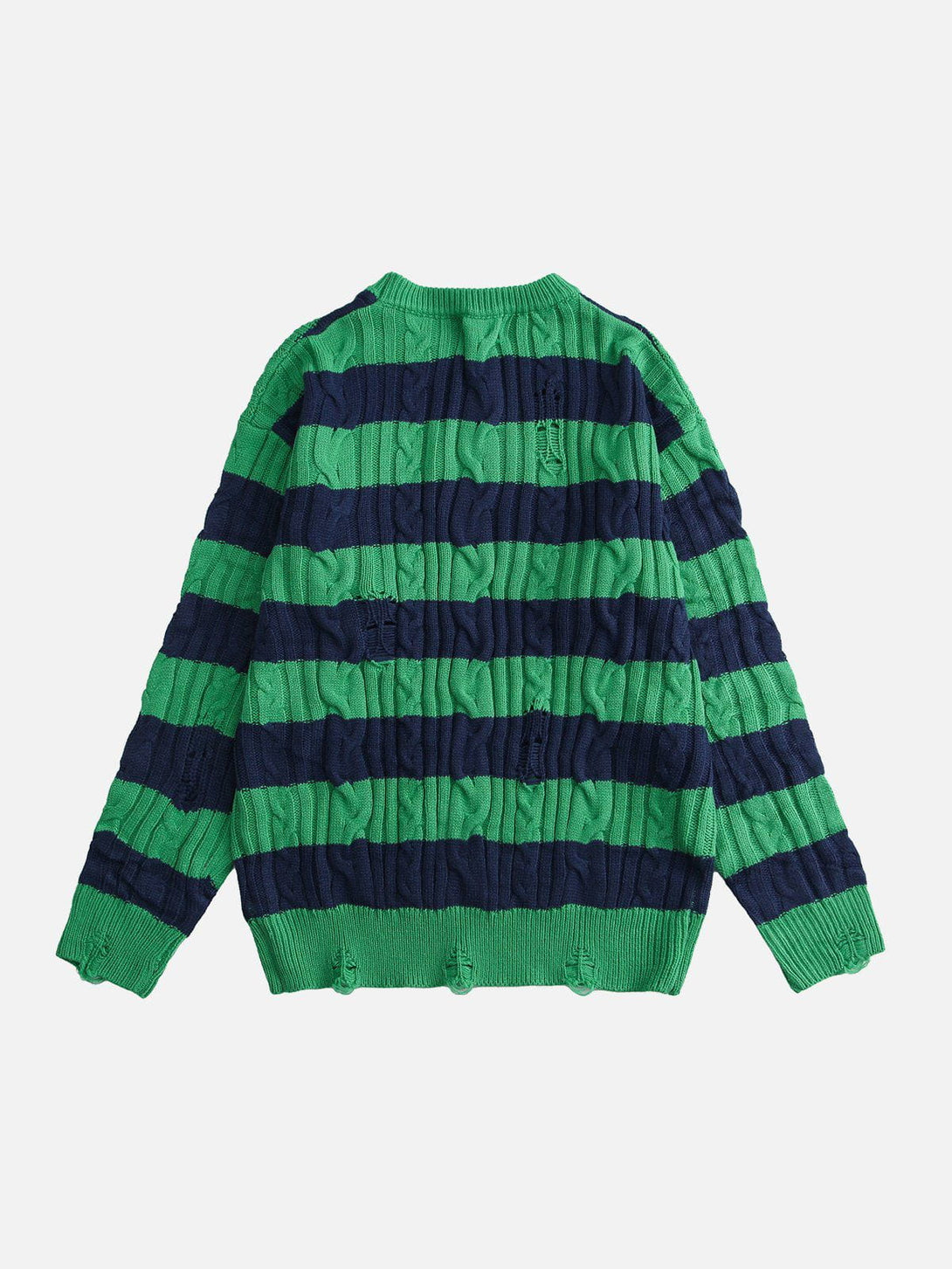 Helmiss - Torn Stripe Collision Color Sweater- Streetwear Fashion - helmiss.com