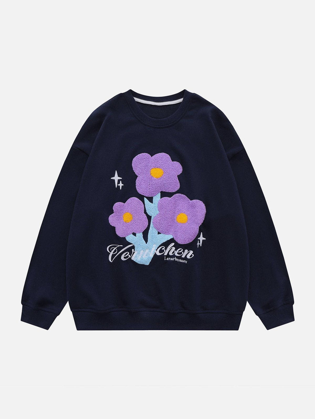 Helmiss - Towel Embroidery Flower 3D Dimensional Design Sweatshirt- Streetwear Fashion - helmiss.com