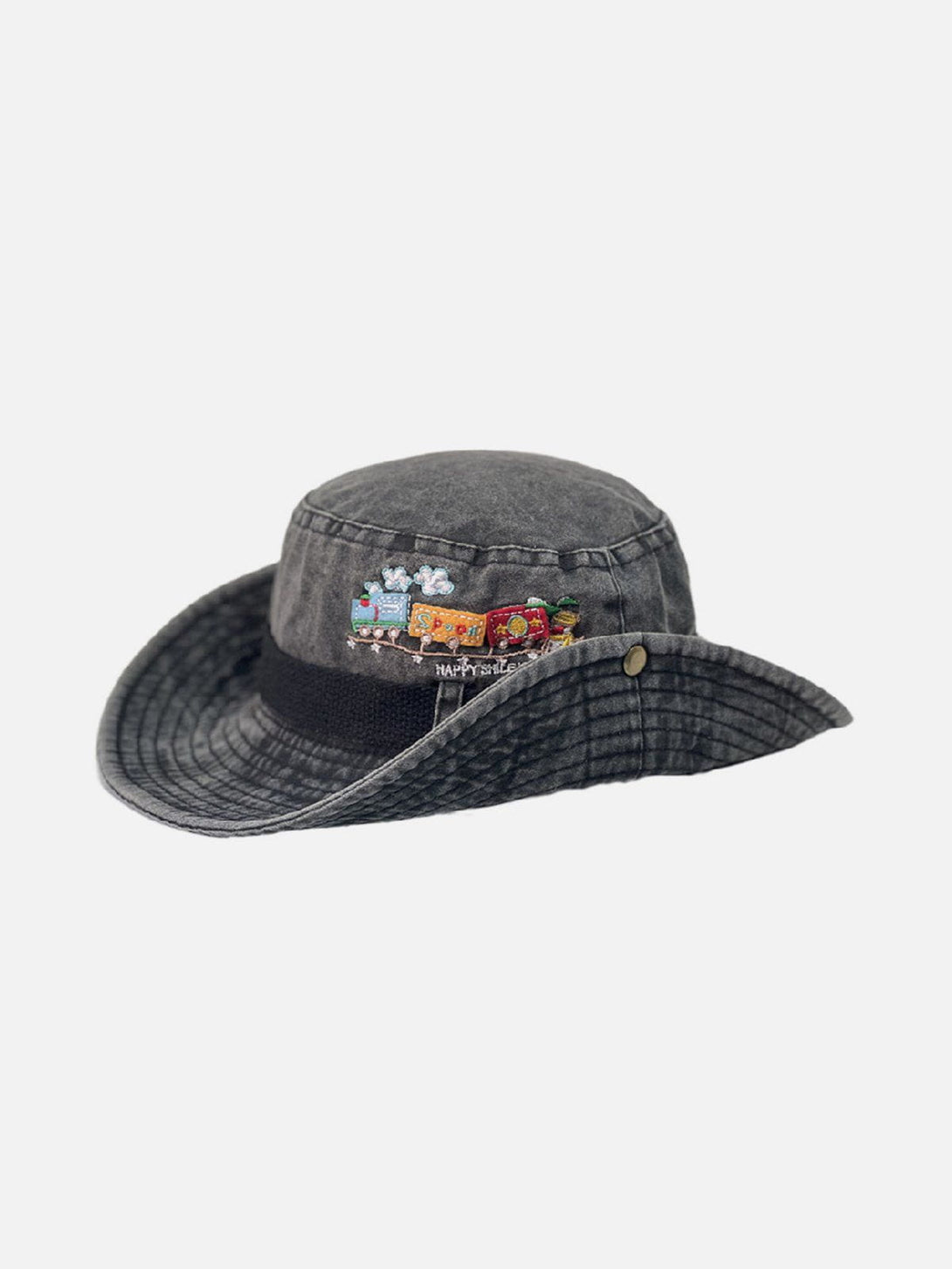 Helmiss - Train Embroidery Washed Distressed Casual Cargo Hat- Streetwear Fashion - helmiss.com