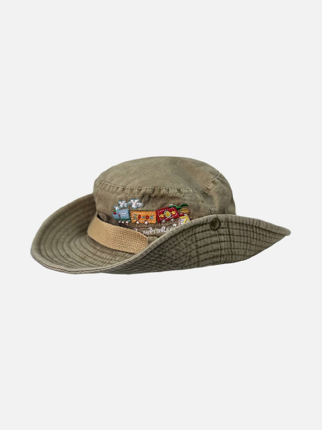 Helmiss - Train Embroidery Washed Distressed Casual Cargo Hat- Streetwear Fashion - helmiss.com