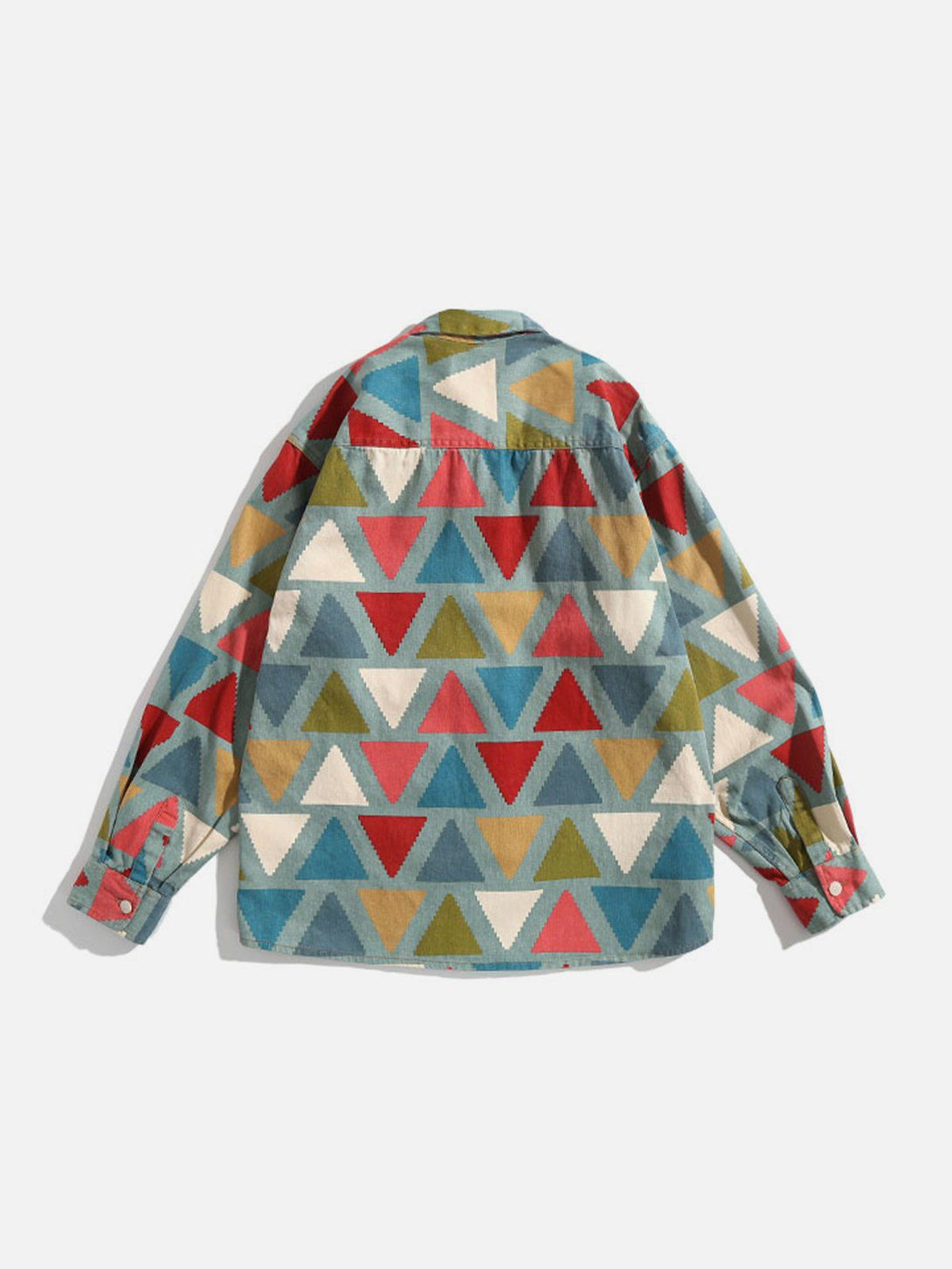 Helmiss - Triangle Clashing Colors Shacket- Streetwear Fashion - helmiss.com