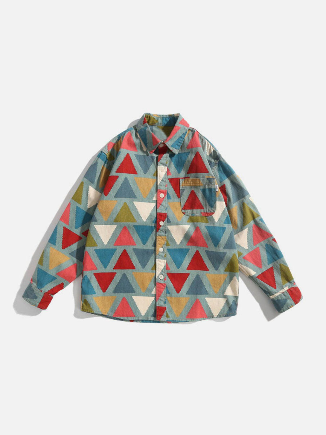 Helmiss - Triangle Clashing Colors Shacket- Streetwear Fashion - helmiss.com