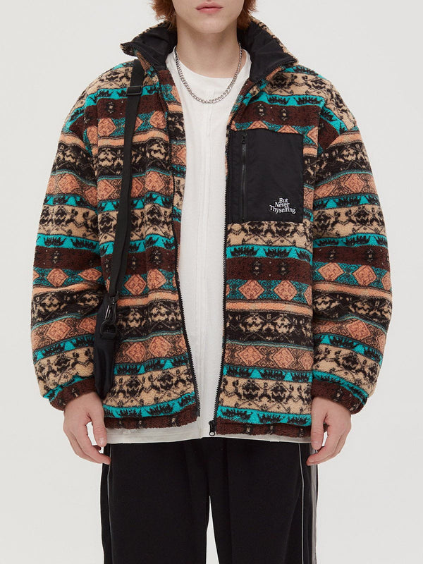 Helmiss - Tribal Vintage Pattern Winter Coat- Streetwear Fashion - helmiss.com