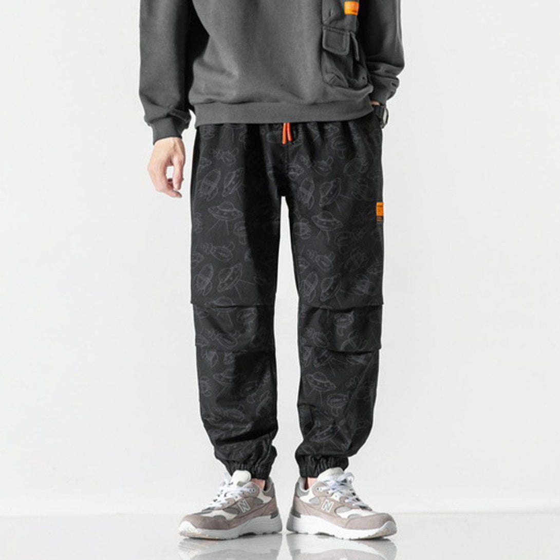 Helmiss - UFO Rocket Print Sweatpants- Streetwear Fashion - helmiss.com