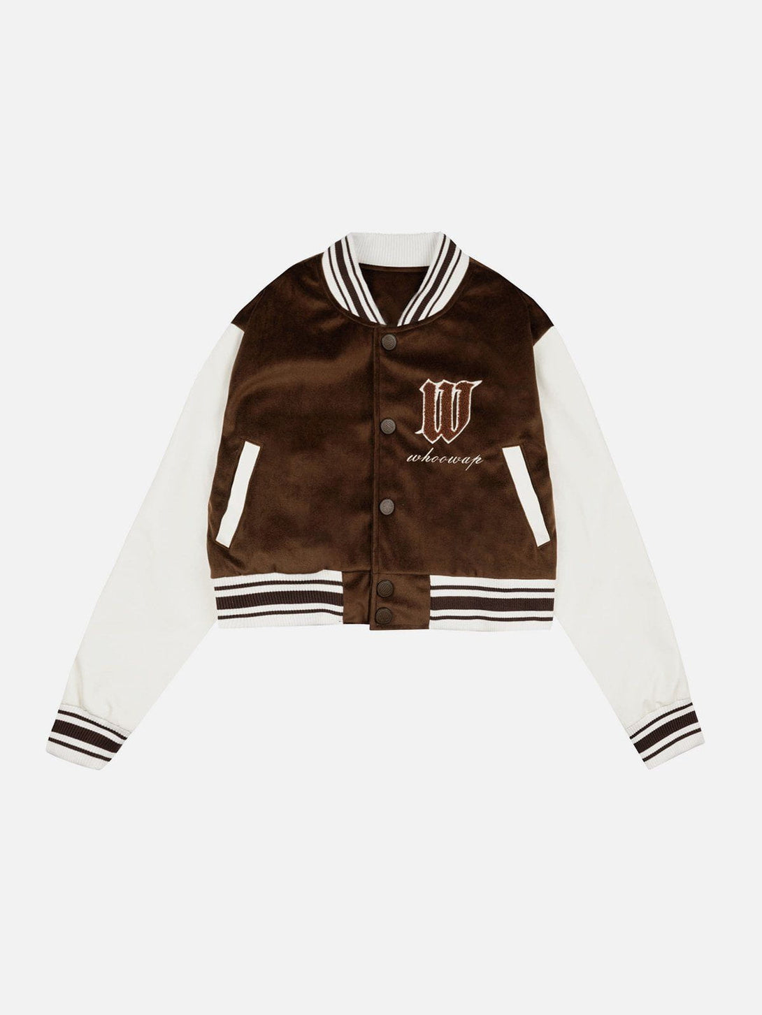 Helmiss - Velvet Short Varsity Jacket- Streetwear Fashion - helmiss.com