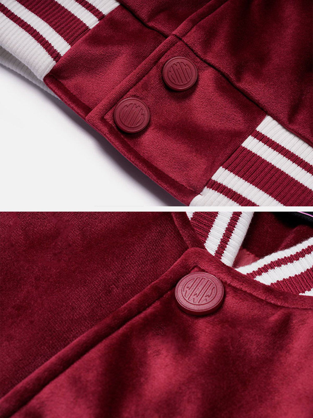 Helmiss - Velvet Short Varsity Jacket- Streetwear Fashion - helmiss.com