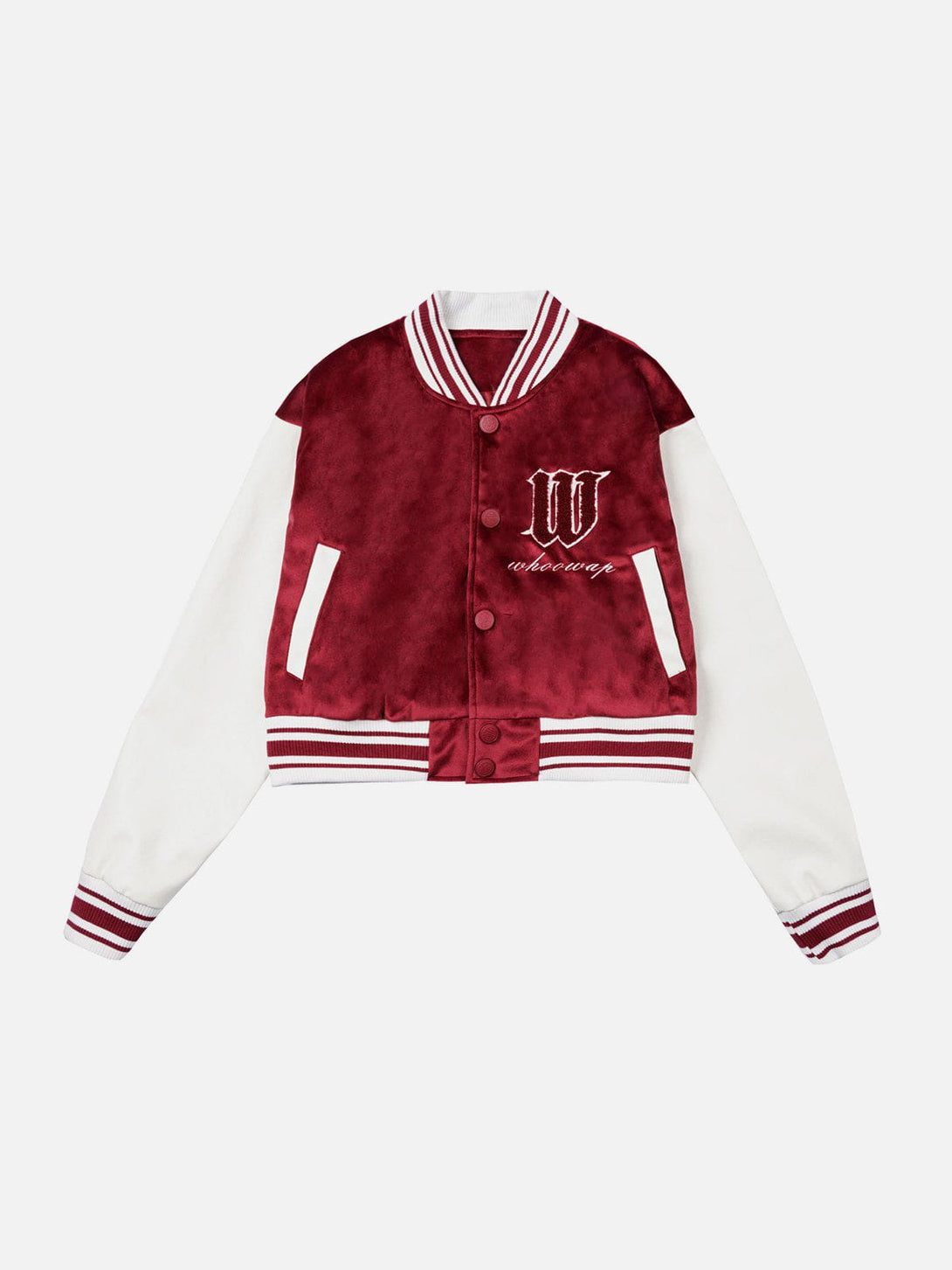 Helmiss - Velvet Short Varsity Jacket- Streetwear Fashion - helmiss.com